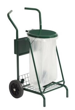 CHARIOT DE VOIRIE MOBISAC 110L ROUES CAOUTCHOUC VERT