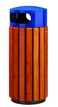 CORBEILLE ZENO À POSER/FIXER 60L BOIS/BLEU TRI SÉLECTIF