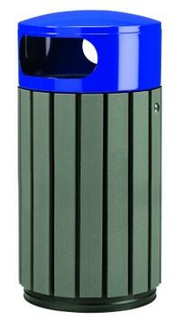 CORBEILLE ZENO ETIK 40L BLEUE À LATTES RECYCLÉES AVEC SERRURE