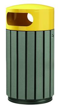 CORBEILLE ZENO ETIK 40L JAUNE EN LATTES RECYCLÉES AVEC SERRURE
