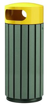 CORBEILLE ZENO ETIK 60L JAUNE EN LATTES RECYCLÉES AVEC SERRURE