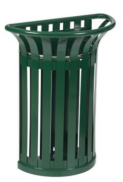 CORBEILLE TULIPE À FIXER 35L EN ACIER VERT MOUSSE - ANTI-UV ET ANTICORROSION