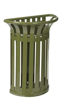 CORBEILLE TULIPE À FIXER 35L EN ACIER VERT OLIVE ANTI-UV