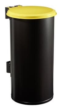 POUBELLE MURALE TUBO 80L ACIER GRIS MANGA/JAUNE COLZA