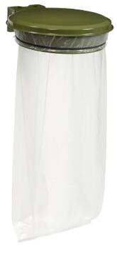 SUPPORT SAC 110L COUV. COLLECTE MURALE VERT OLIVE - ACIER ANTI-UV
