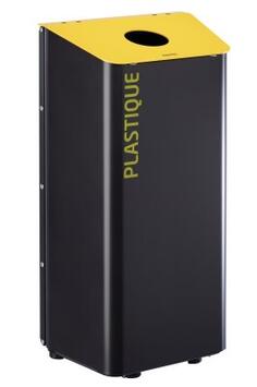 CORBEILLE KOLOTRI À POSER OU FIXER 80L GRIS MANGA/JAUNE - ALUMINIUM ANTI-UV