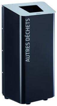 CORBEILLE ALUMINIUM KOLOTRI GRIS MANGANÈSE 80L - FIXATION SOL OPTIONNELLE
