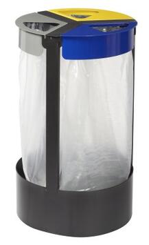 SUPPORT SAC CITWIN PREMIUM 3 FLUX 3X45L ACIER MANGA/GRIS/BLEU/JAUNE