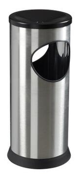 CORBEILLE À CIGARETTES KIPSO AVEC ÉTOUFFOIR, 17.5L, INOX BROSSÉ