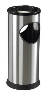 CORBEILLE À CENDRES KIPSO 17.5L AVEC BAC À SABLE 0.25L EN INOX BROSSÉ