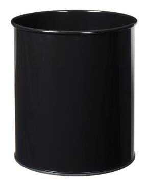CORBEILLE À PAPIER NOIR GRAPHITE 30L ACIER ANTI-UV - PAPEA
