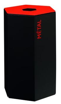 CORBEILLE DE TRI SÉLECTIF 50L MANGA/ROUGE HEXATRI - INTÉRIEUR ANTI-UV