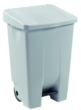 POUBELLE MOBILE À PÉDALE MOBILY 80L BLANCHE - POLYÉTHYLÈNE