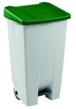 POUBELLE À PÉDALE MOBILE MOBILY 120L BLANC/VERT - TRI SÉLECTIF