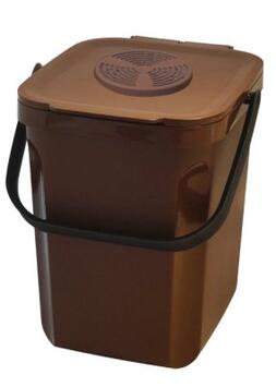 POUBELLE COMPOST 10L VENTILÉE FILTRE CHARBON ROSSIGNOL MARRON