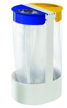 SUPPORT SAC 2 FLUX CITWIN ESSENTIEL 2X75L ACIER ANTI-UV BLANC/JAUNE/BLEU