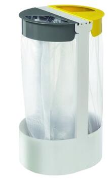 SUPPORT SAC CITWIN ESSENTIEL 2 FLUX 2X75L EN ACIER ANTI-UV BLANC/GRIS/JAUNE