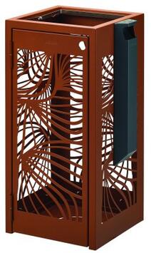 CORBEILLE BELLA 110L EFFET CORTEN AVEC CENDRIER 1.5L ANTHRACITE