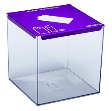 COLLECTEUR DE PILES 7L VIOLET - OUVERTURE CALIBRÉE - POLYCARBONATE