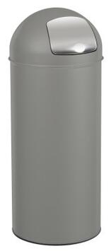 POUBELLE À TRAPPE PUSH 45L GRIS MÉTAL ANTI-UV - ACIER & INOX