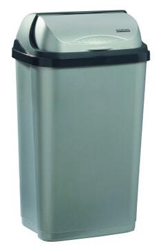 POUBELLE COULISSANTE OKTROP 50L - GRIS CLAIR ET GRIS FONCÉ