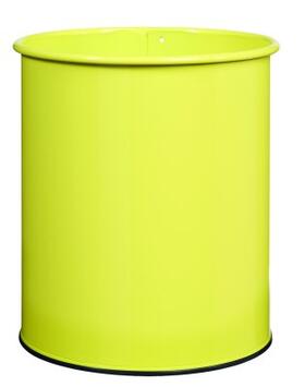 CORBEILLE À PAPIER PAPEA 8L JAUNE SOUFRE EN ACIER ANTI-UV