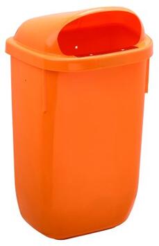 CORBEILLE MURALE XERIOS 50L ORANGE - FIXATION MURALE OU POTEAU