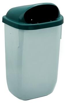 CORBEILLE MURALE XERIOS 50L VERT/GRIS - POLYPROPYLÈNE AVEC CLÉ