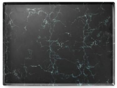 PLAT EN MÉLAMINE EFFET MARBRE NOIR MATFER - 40X30 CM