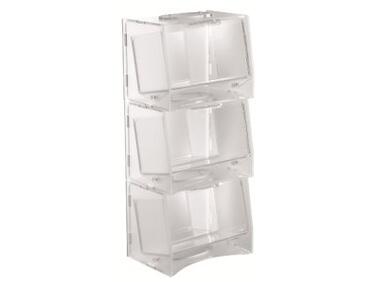 SET DE 3 CONTENEURS EMPILABLES PMMA 19X13X14.5 CM