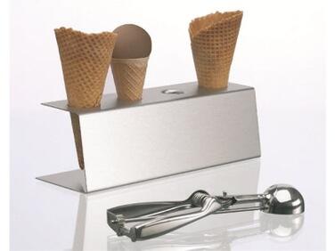 PORTE-CORNETS À GLACE INOX 2 TROUS 31 MM ET 2 TROUS 26 MM