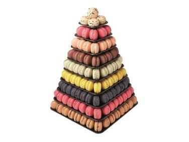PYRAMIDE MACARONS CARRÉE 9 ÉTAGES 300X300X H 440MM