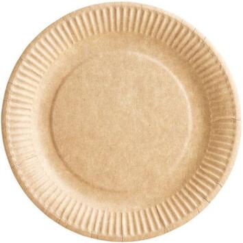 ASSIETTES CARTON BIOLINE COULEUR KRAFT Ø 18 CM X1000