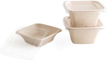 SALADIERS EN FIBRE DE CANNE CARRÉS 180X180X70 MM 95 CL X400