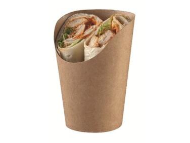 POTS SNACK EN CARTON BRUN POUR WRAPS OU FRITE Ø BAS 80 H134 MM X1000