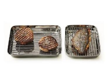 MINI-PLAT JAPONAIS INOX AVEC GRILLE 20X15 CM