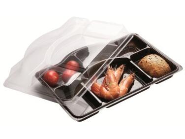 PLATEAUX RALLYE PS NOIR 5 COMPARTIMENTS 31,8X22,3 CM HAUTEUR 3,5 CM X200