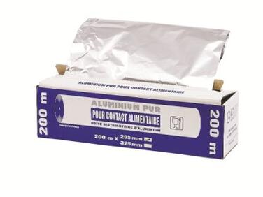 FILM ALUMINIUM DE 200M EN BOÎTE DISTRIBUTRICE, LARGEUR 29,5 CM