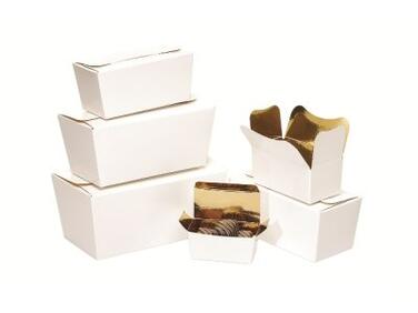BALLOTINS À CHOCOLATS CARTON BLANC OR 250G 124X62X55 MM X25
