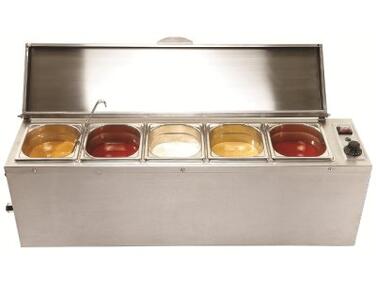 BAIN-MARIE À SAUCES POUR 5 BACS GN 1/6