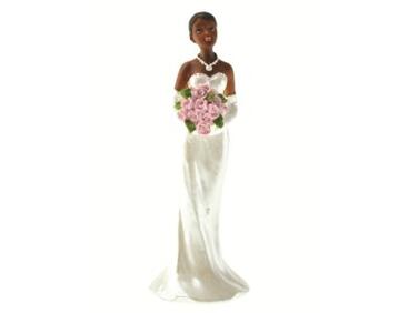 SUJETS DE MARIAGE , MARIÉE NOIRE H 13 CM X2