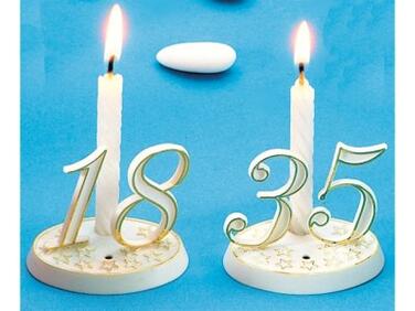 CHIFFRES BLANC ET OR H 40 MM POUR BASES BLANCHES 877203, N°6 X10