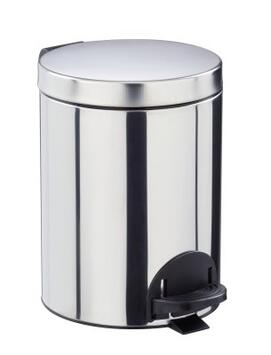 POUBELLE A PEDALE SANELIA 5L INOX BRILLANT AISI 304 (18/10)