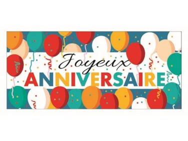 DÉCORS EN PAIN AZYME "JOYEUX ANNIVERSAIRE" 90X40MM X24