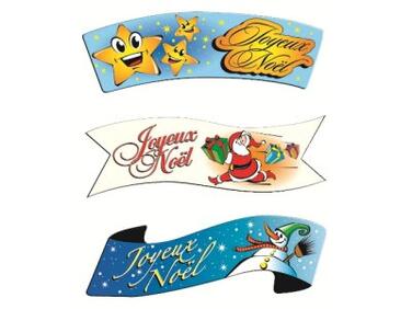DÉCORS EN PAIN AZYME BANDEROLE "JOYEUX NOËL" 94X30MM X24