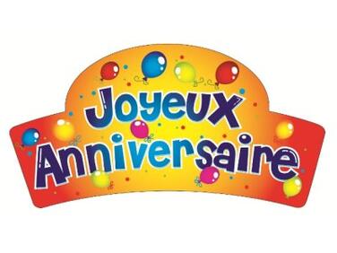 DÉCORS EN PAIN AZYME BANDEROLE "JOYEUX ANNIVERSAIRE" 90X47MM X24