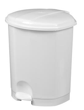 POUBELLE A PEDALE PLASTIQUE PRIMA  11L  BLANC