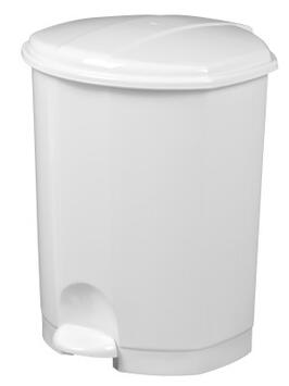 POUBELLE A PEDALE PLASTIQUE PRIMA  18L  BLANC