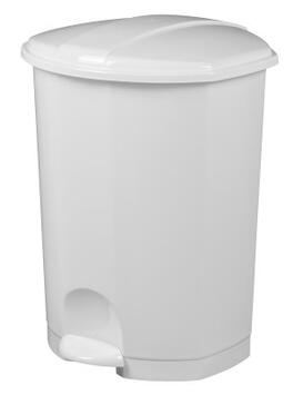 POUBELLE A PEDALE PLASTIQUE PRIMA  50L  BLANC