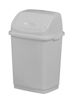 POUBELLE PLASTIQUE A COUVERCLE BASCULANT CLAP  5L  BLANC